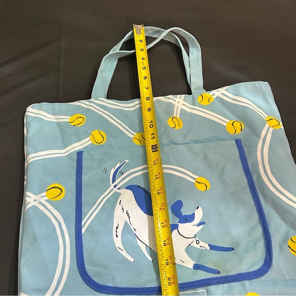 Hill's Blue Dog Tennis Ball Canvas Tote Bag Reusable Shopper Pet Lover - Picture 3 of 5